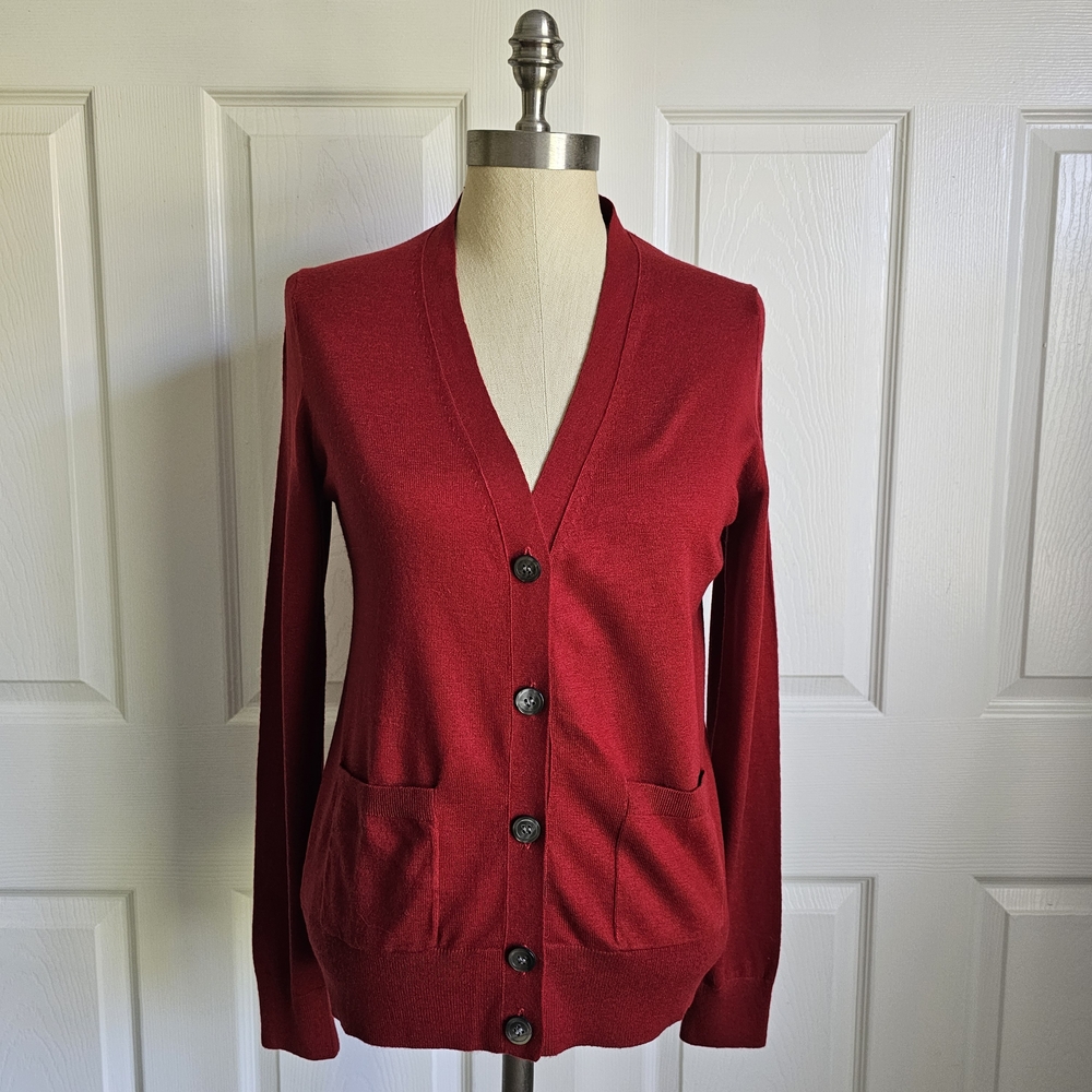 Ann Taylor Deep Red Women's Cardigan Sweater